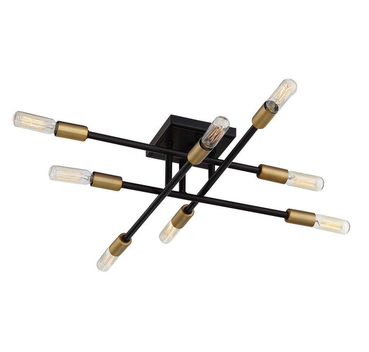 Savoy House - 6-7003-8-77 - Eight Light Semi Flush Mount - Lyrique - Bronze w/Brass