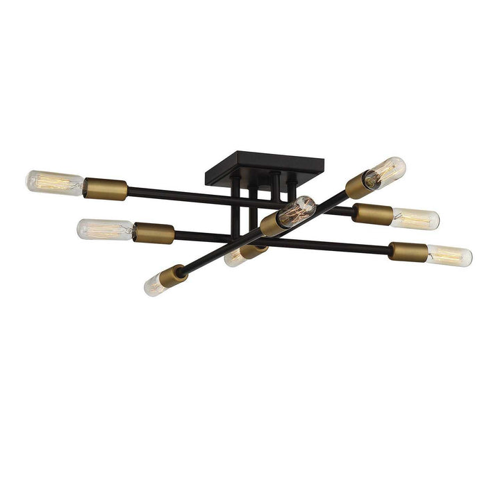 Savoy House - 6-7003-8-77 - Eight Light Semi Flush Mount - Lyrique - Bronze w/Brass