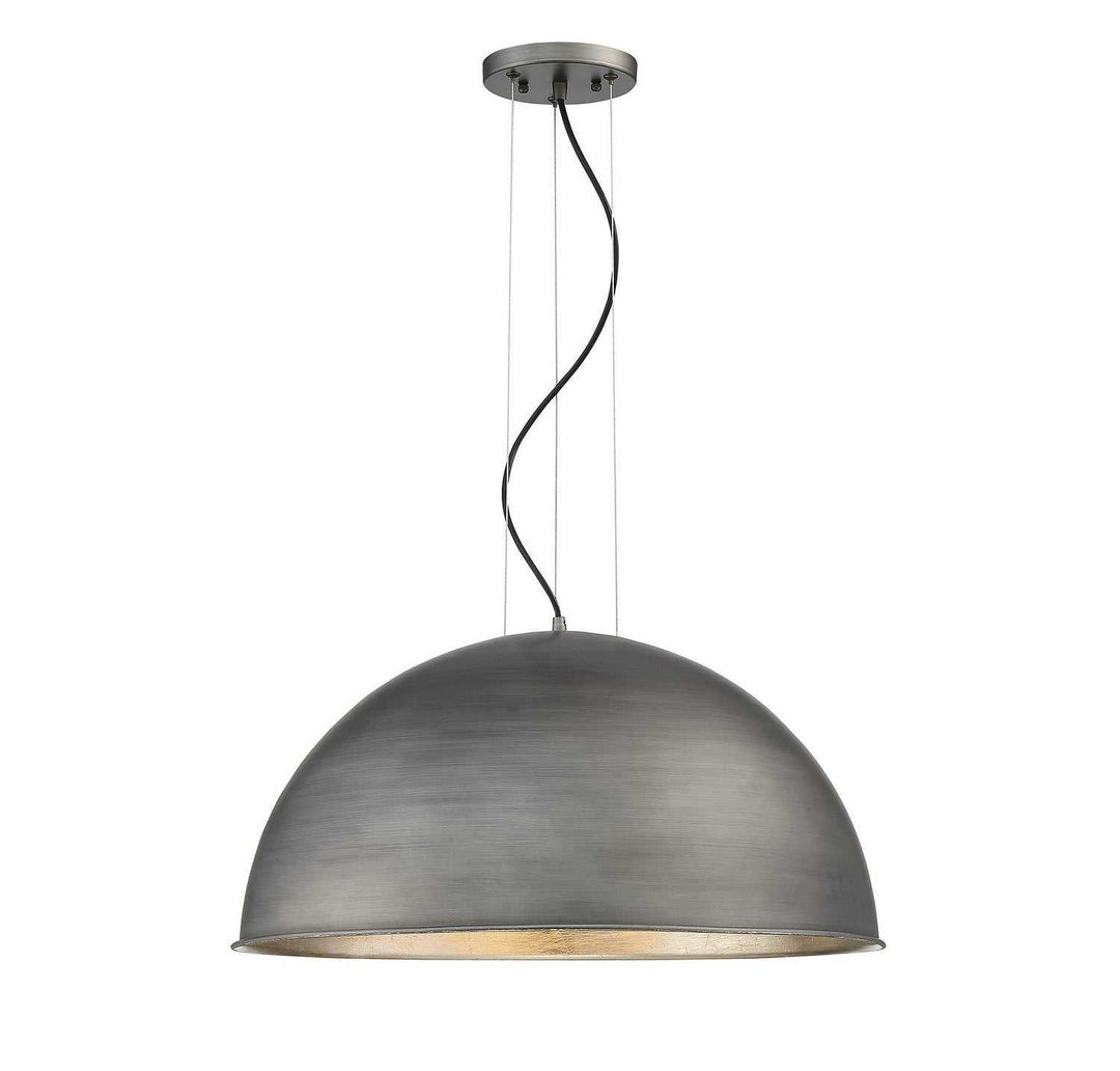 Savoy House - 7-5014-3-85 - Three Light Pendant - Sommerton - Rubbed Zinc w/Silver Leaf