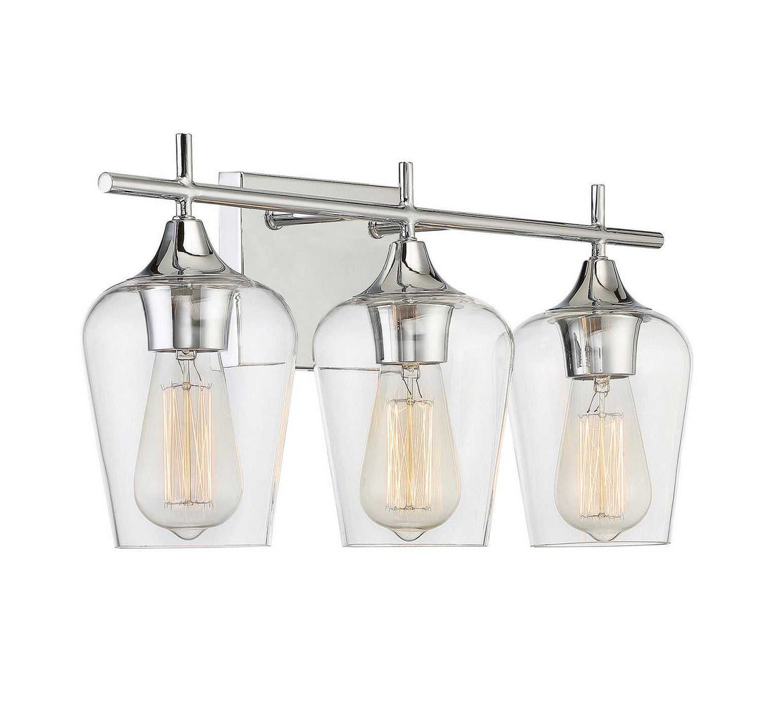 Octave Three Light Bath Bar in Polished Chrome Savoy House