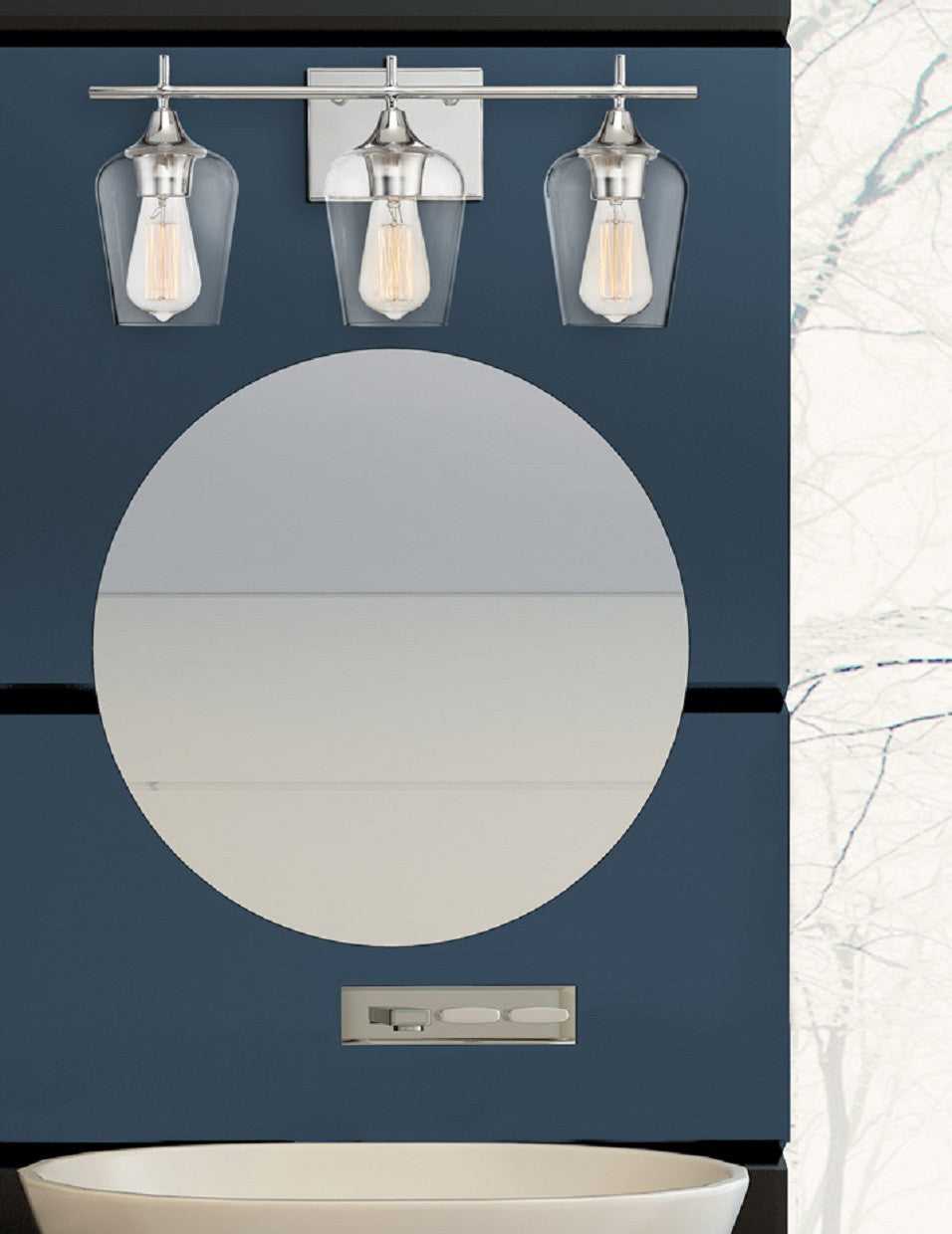 Octave Three Light Bath Bar in Polished Chrome Savoy House