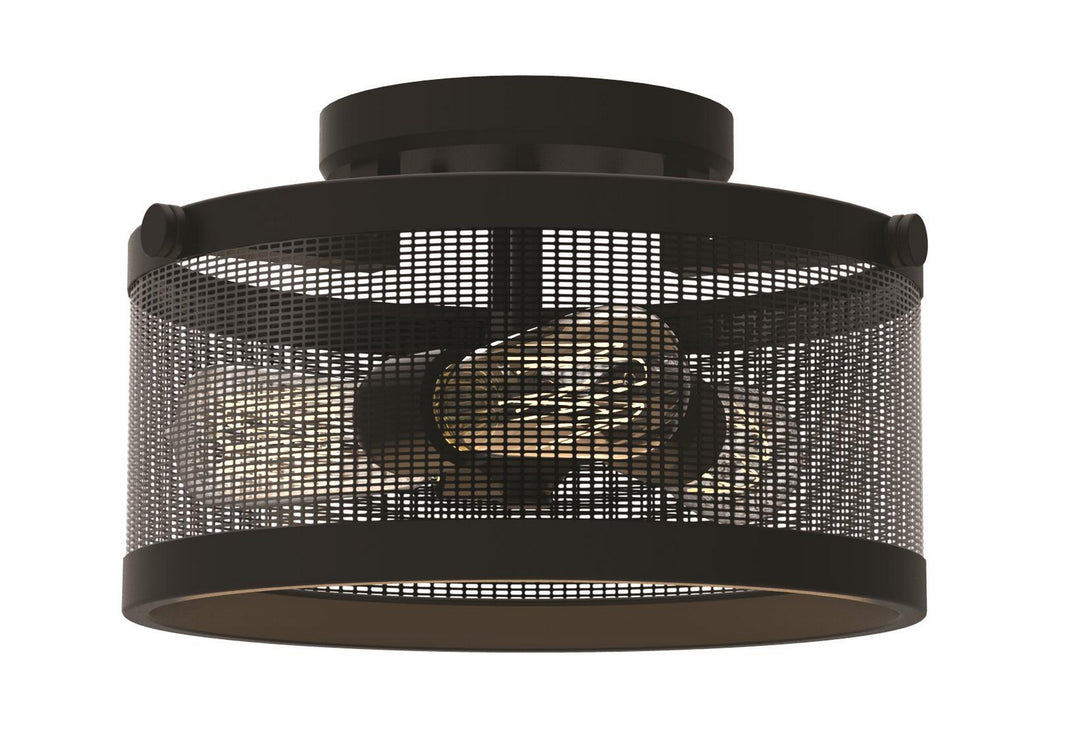 Gastown Three Light Semi-Flush Mount in Graphite Net - available from The Lighting Shoppe, trusted by Canadian homeowners