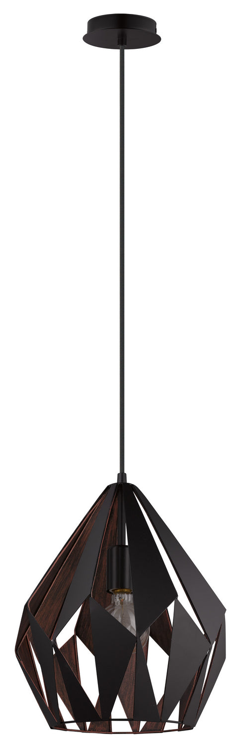 Eglo Canada - 49254A - One Light Pendant - Carlton 1 - Black & Copper