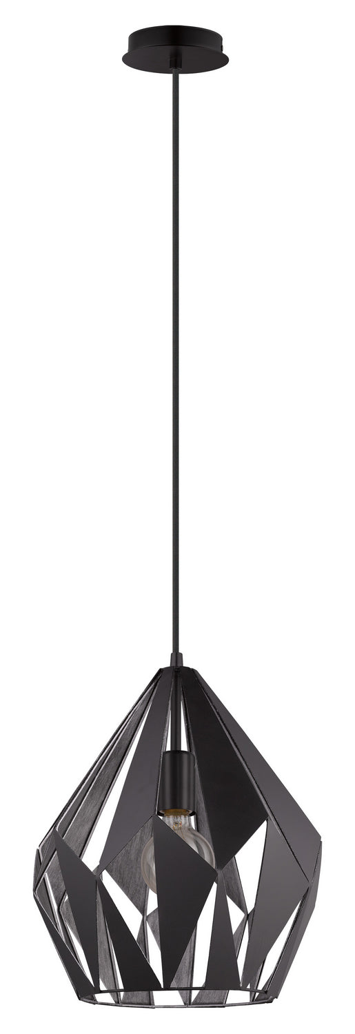 Eglo Canada - 49255A - One Light Pendant - Carlton 1 - Black & Silver