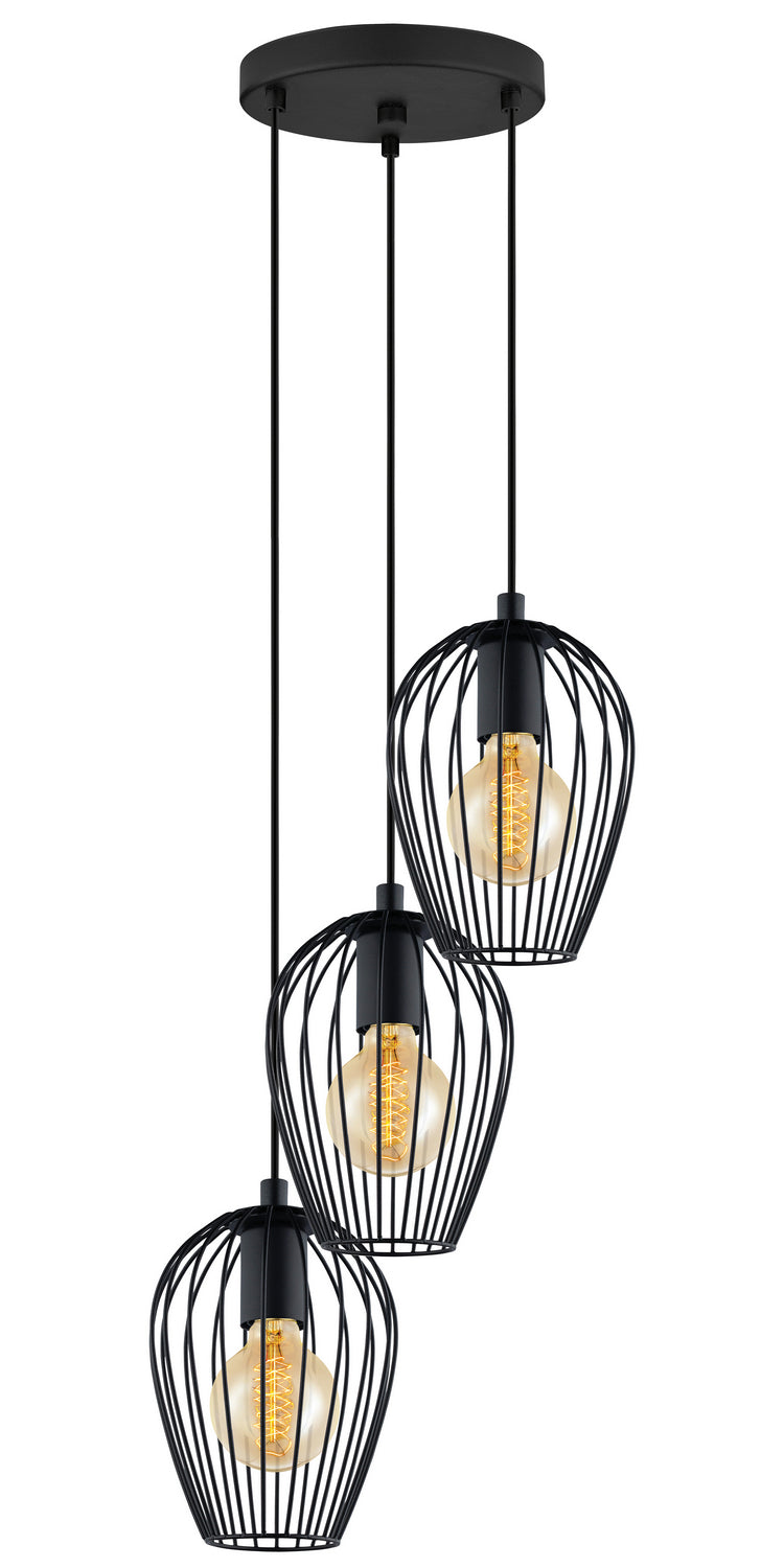 Eglo Canada - 49479A - Three Light Pendant - Newtown - Black