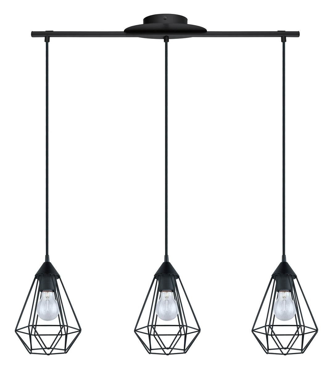 Eglo Canada - 94189A - Three Light Pendant - Tarbes - Matte Black
