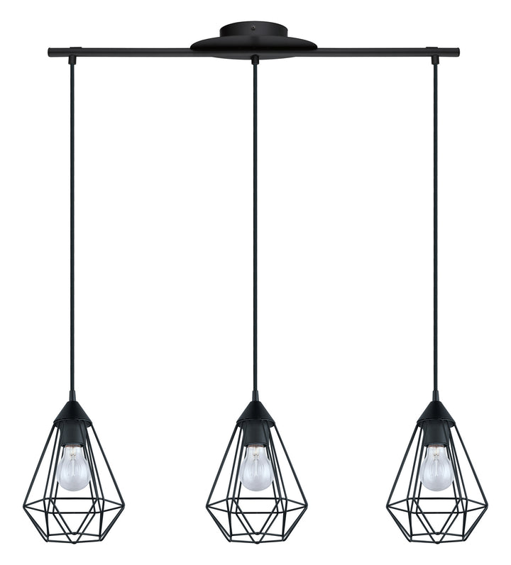 Eglo Canada - 94189A - Three Light Pendant - Tarbes - Matte Black