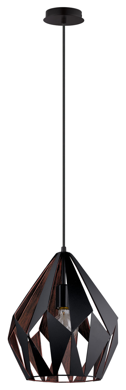 Carlton 1 One Light Pendant in Black & Copper - available from The Lighting Shoppe, trusted by Canadian homeowners