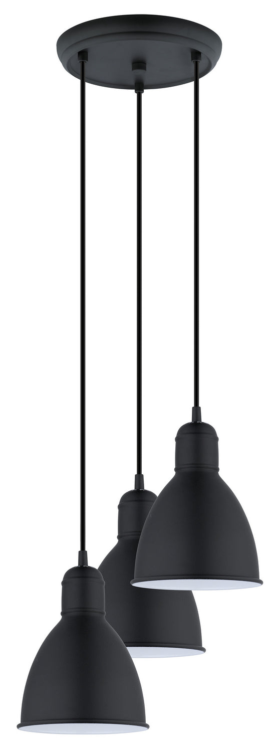 Priddy Three Light Suspension in Black - available from The Lighting Shoppe, trusted by Canadian homeowners