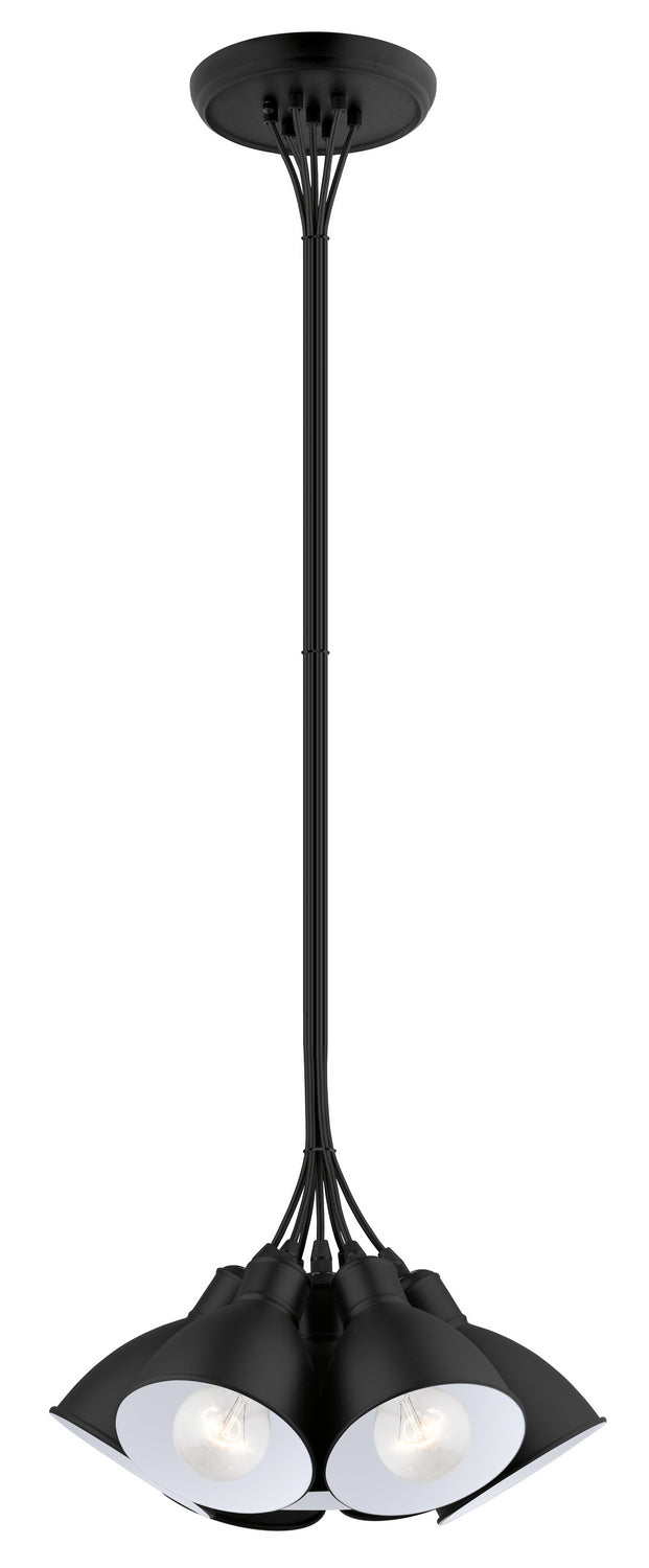 Priddy Seven Light Pendant in Black - available from The Lighting Shoppe, trusted by Canadian homeowners