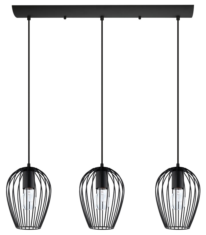 Newtown Three Light Pendant in Black - available from The Lighting Shoppe, trusted by Canadian homeowners
