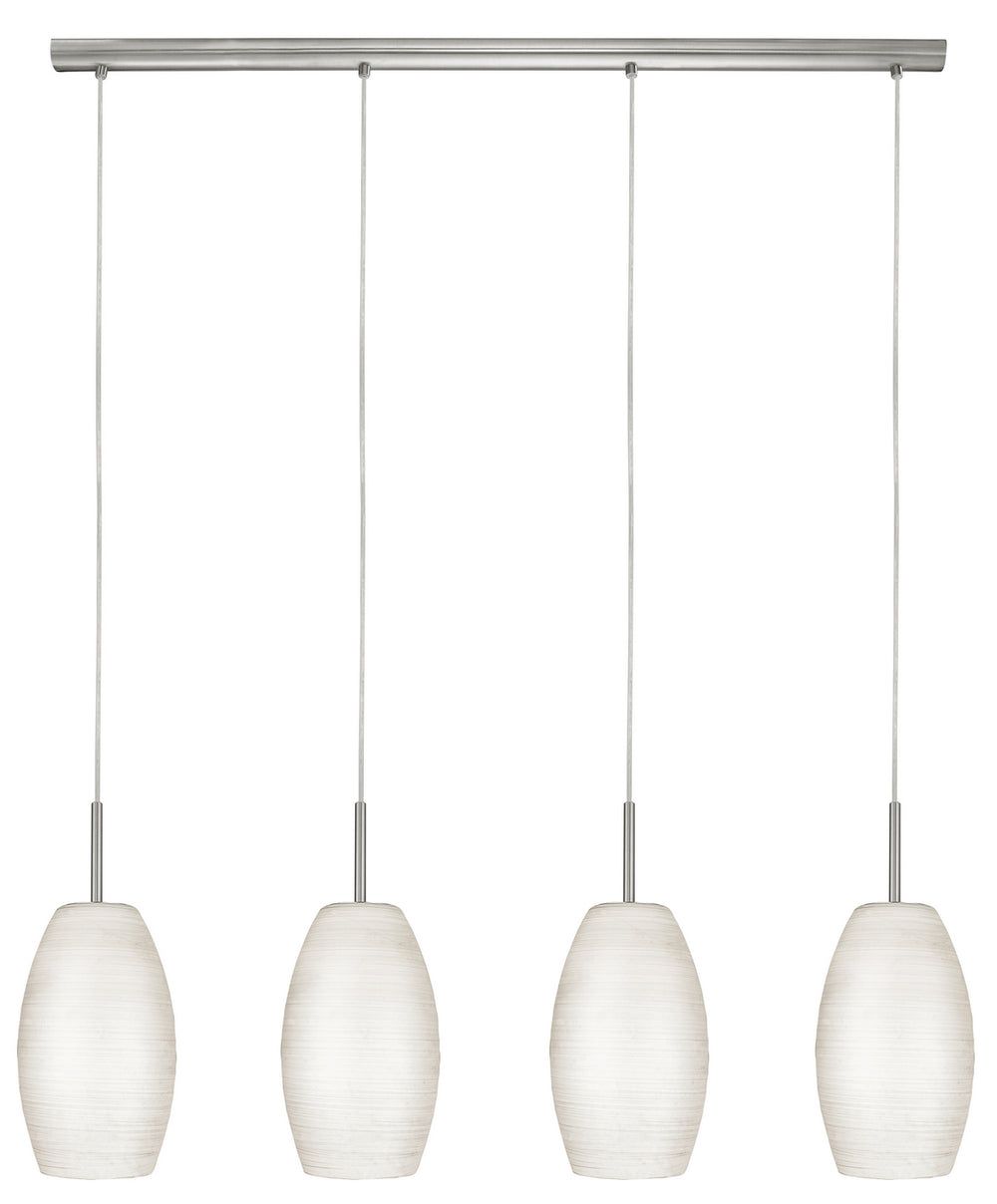 Batista 1 Four Light Linear Pendant in Matte Nickel - available from The Lighting Shoppe, trusted by Canadian homeowners