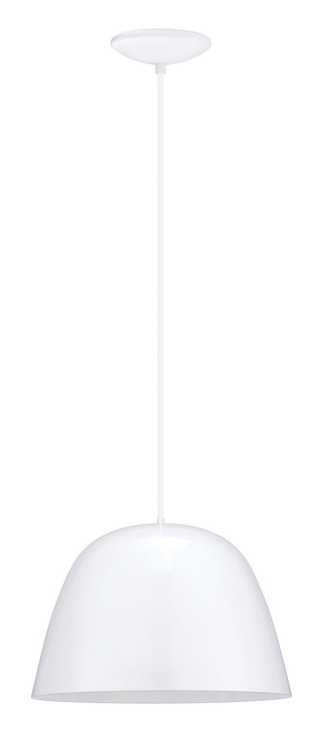 Coretto One Light Pendant in Steel / Glossy White - available from The Lighting Shoppe, trusted by Canadian homeowners