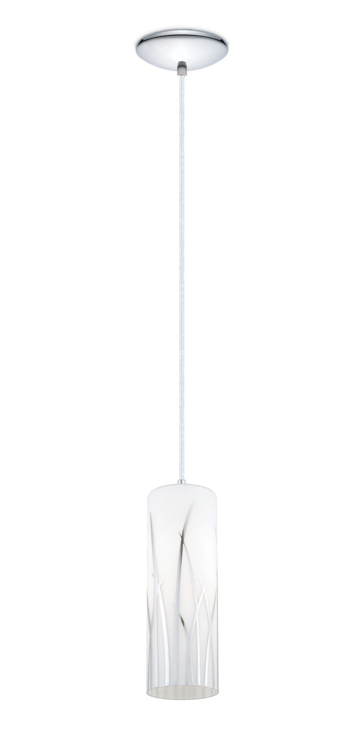 Rivato One Light Pendant in White/Chrome - available from The Lighting Shoppe, trusted by Canadian homeowners
