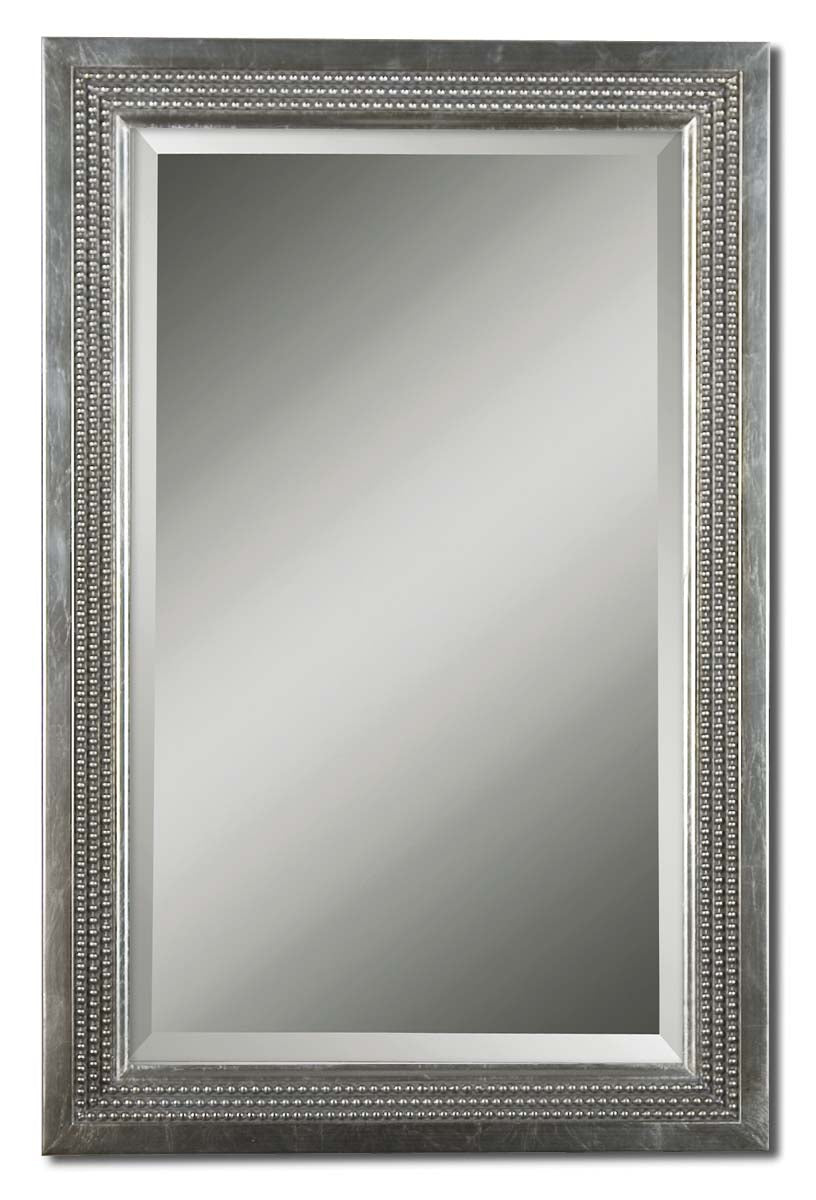 Triple Bead Mirror in Silver Leaf w/Light Gray Glaze - available from The Lighting Shoppe, trusted by Canadian homeowners