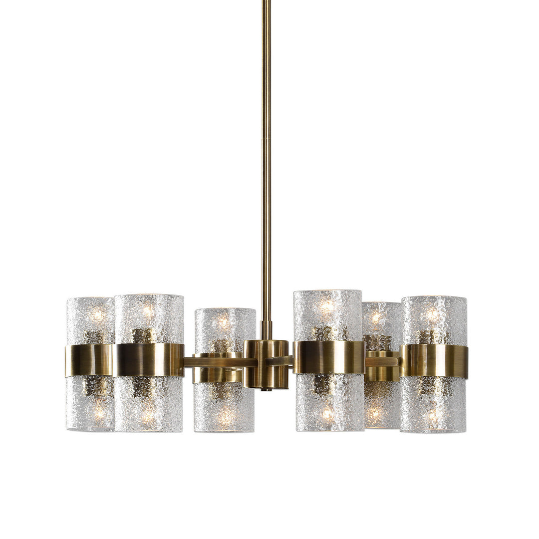 Marinot 12 Light Chandelier in Antique Brass - available from The Lighting Shoppe, trusted by Canadian homeowners