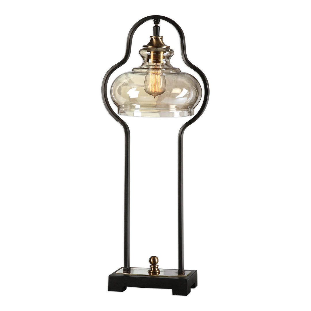 Cotulla One Light Desk Lamp in Antique Brass - available from The Lighting Shoppe, trusted by Canadian homeowners