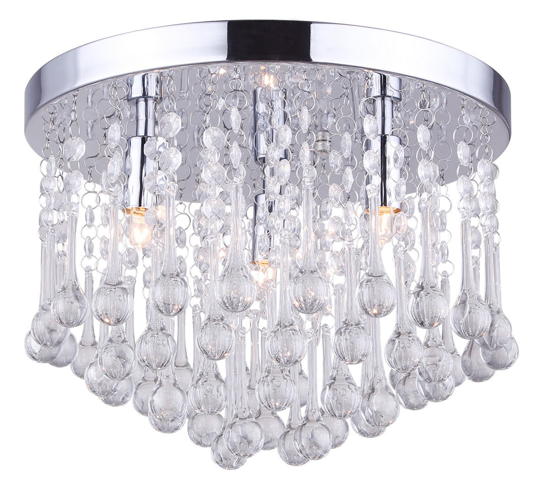 Daya Three Light Flush Mount in Chrome - available from The Lighting Shoppe, trusted by Canadian homeowners