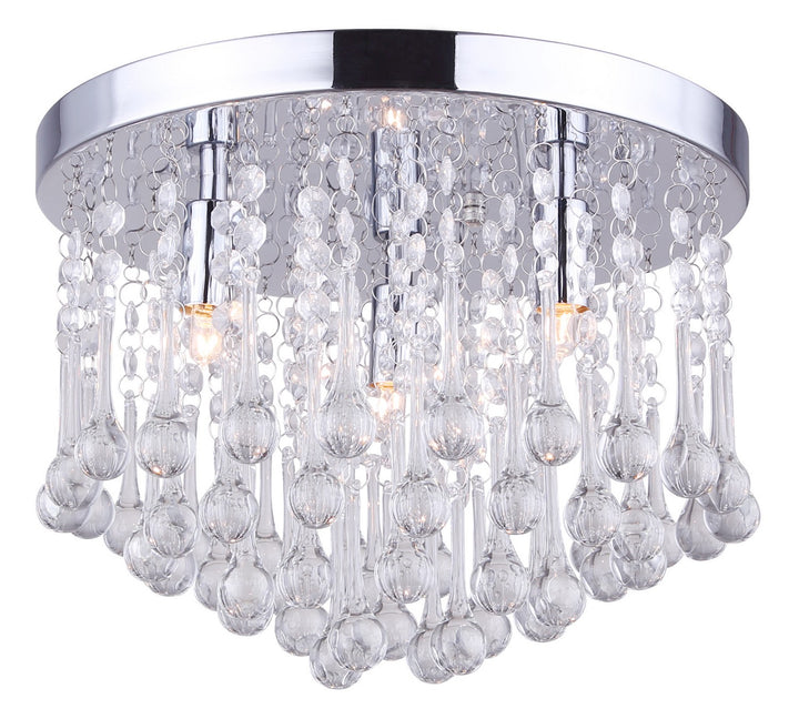 Daya Three Light Flush Mount in Chrome - available from The Lighting Shoppe, trusted by Canadian homeowners