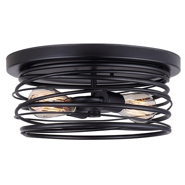 Ryland Two Light Flush Mount in Black - available from The Lighting Shoppe, trusted by Canadian homeowners