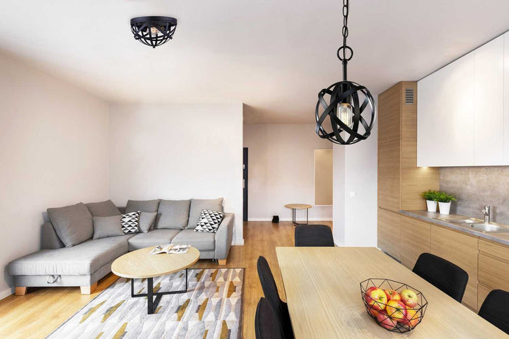 Gigi Two Light Flush Mount in Black Canarm Canada