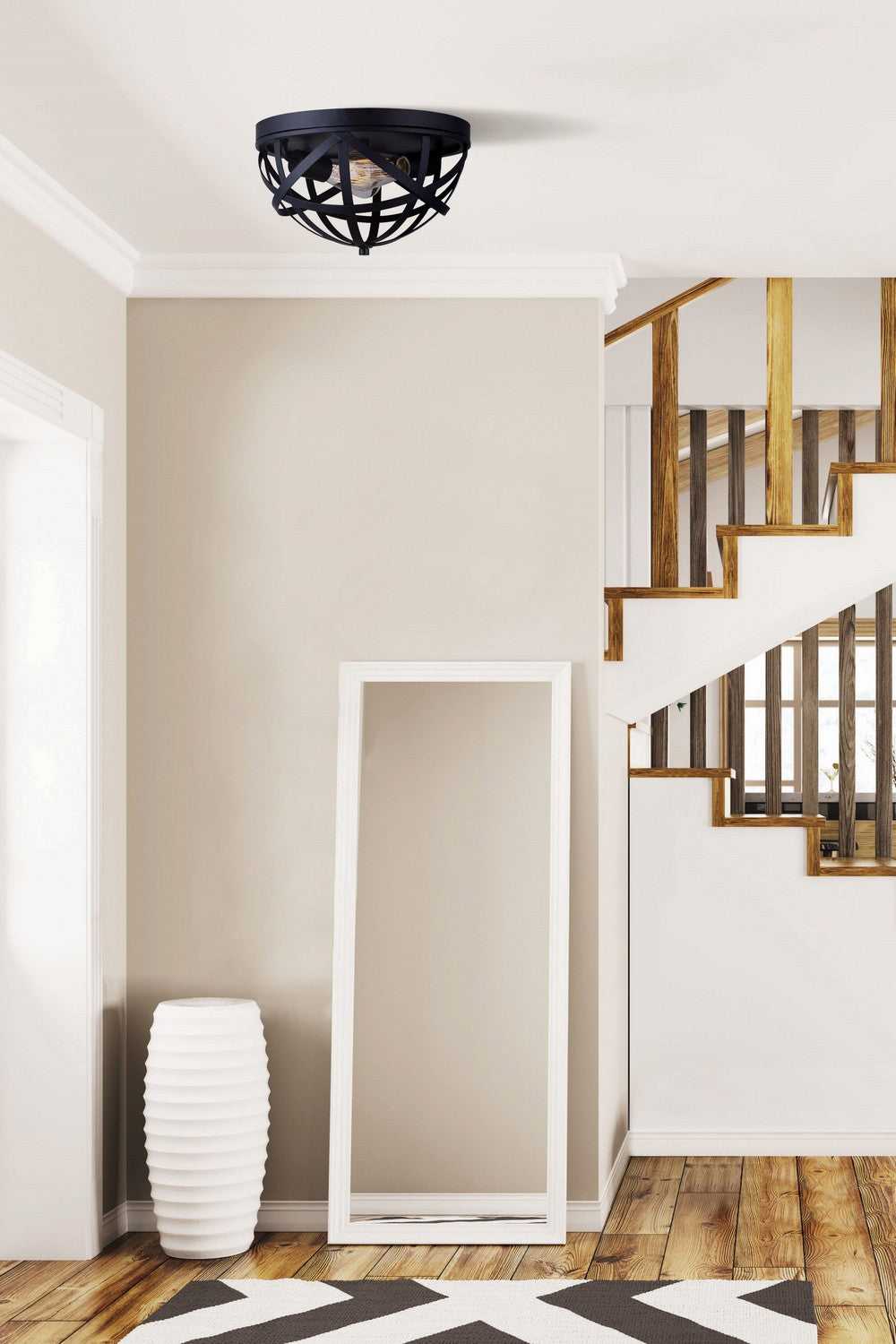 Gigi Two Light Flush Mount in Black Canarm Canada