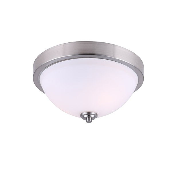 River Two Light Flush Mount in Brushed Nickel - available from The Lighting Shoppe, trusted by Canadian homeowners