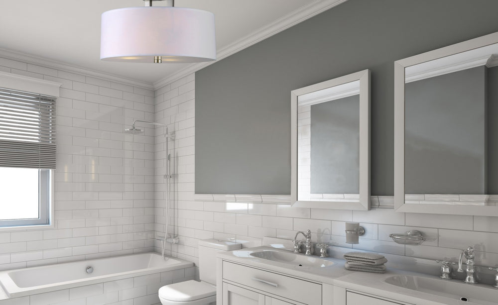 Canarm Canada - ISF578A03BN - Three Light Semi Flush Mount - River - Brushed Nickel
