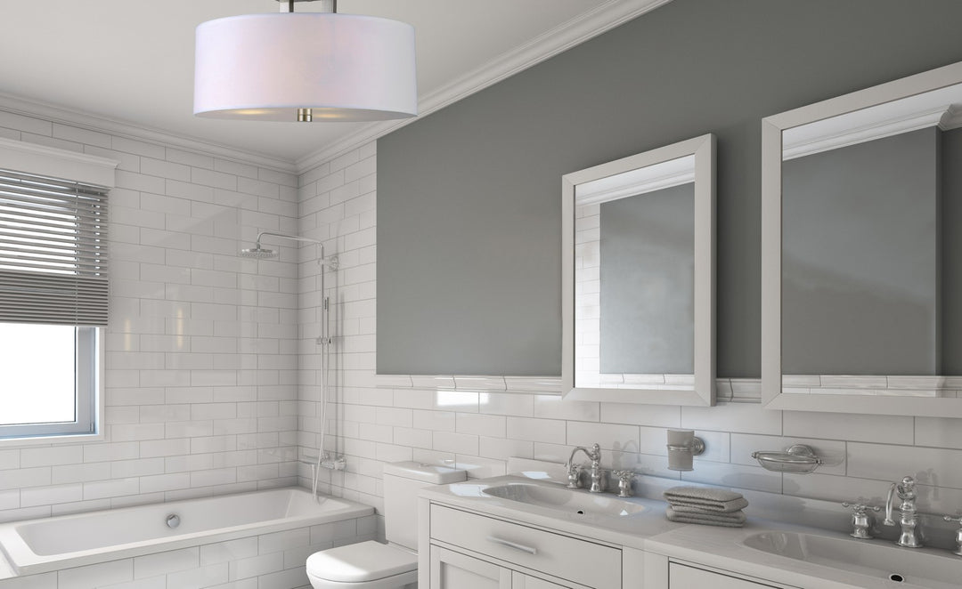 Canarm Canada - ISF578A03BN - Three Light Semi Flush Mount - River - Brushed Nickel