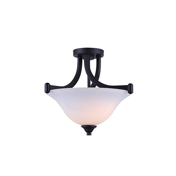 Rue Two Light Semi Flush Mount in Rubbed Antique Bronze - available from The Lighting Shoppe, trusted by Canadian homeowners