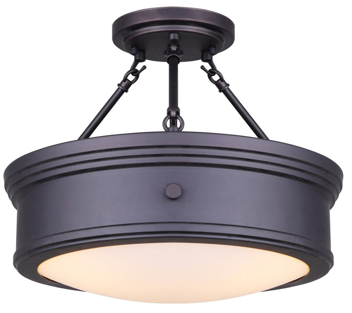 Boku Three Light Semi Flush Mount in Oil Rubbed Bronze - available from The Lighting Shoppe, trusted by Canadian homeowners