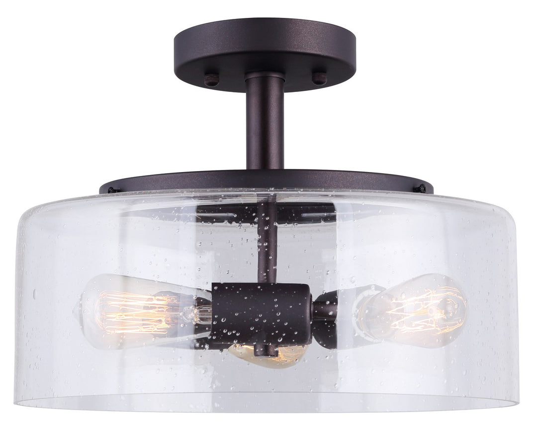 Nash Three Light Semi Flush Mount in Oil Rubbed Bronze - available from The Lighting Shoppe, trusted by Canadian homeowners