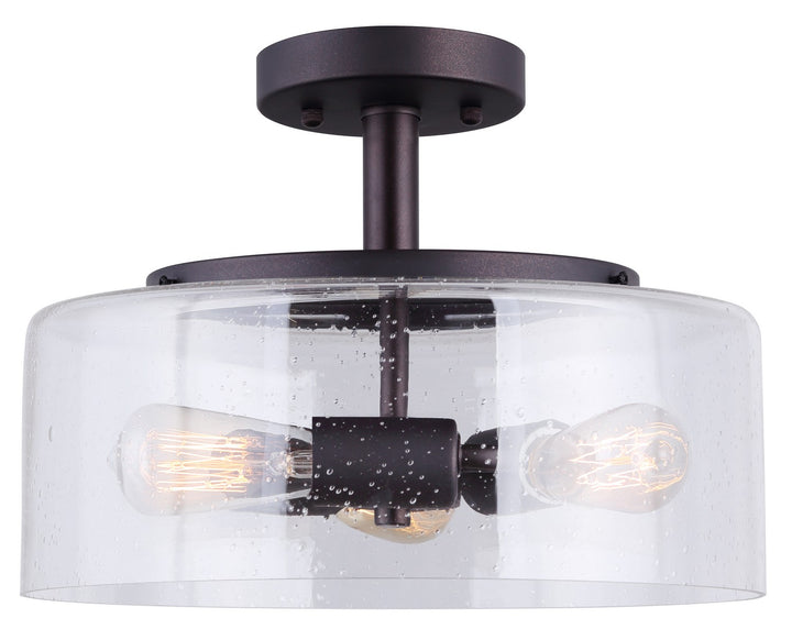 Nash Three Light Semi Flush Mount in Oil Rubbed Bronze - available from The Lighting Shoppe, trusted by Canadian homeowners
