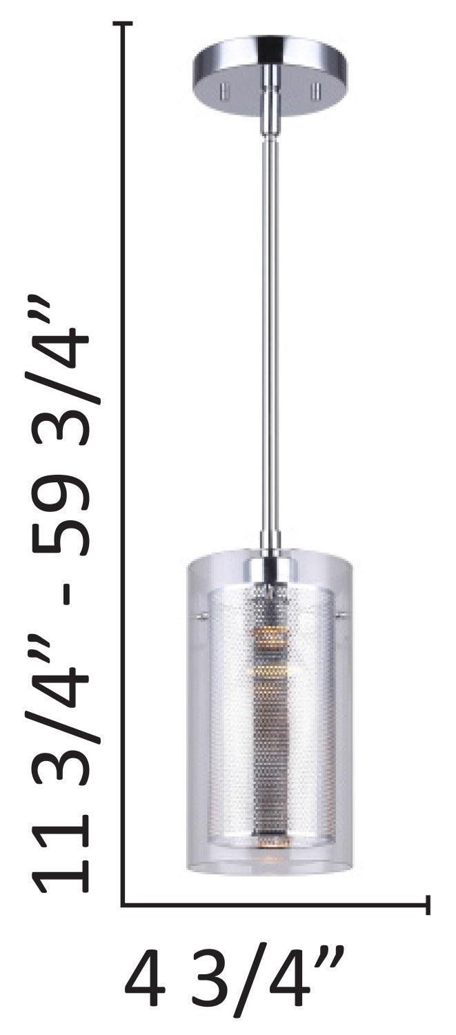 Canarm Canada - IST184B01CH10 - One Light Pendant - Rohe - Chrome
