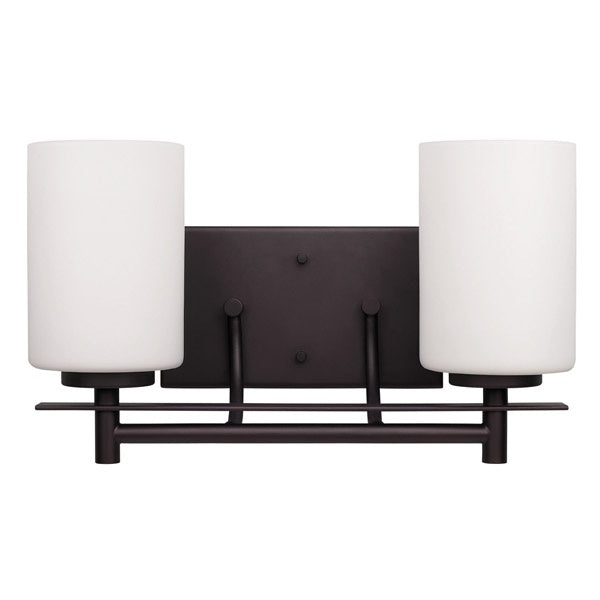 Carlton Two Light Vanity in Oil Rubbed Bronze - available from The Lighting Shoppe, trusted by Canadian homeowners