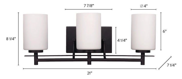 Canarm Canada - IVL363A03ORB - Three Light Vanity - Carlton - Oil Rubbed Bronze