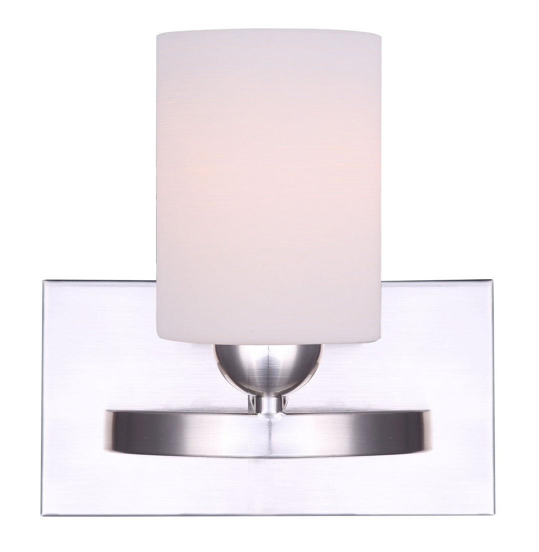 Hampton One Light Vanity in Brushed Pewter - available from The Lighting Shoppe, trusted by Canadian homeowners