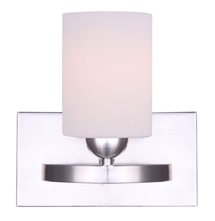 Hampton One Light Vanity in Brushed Pewter - available from The Lighting Shoppe, trusted by Canadian homeowners