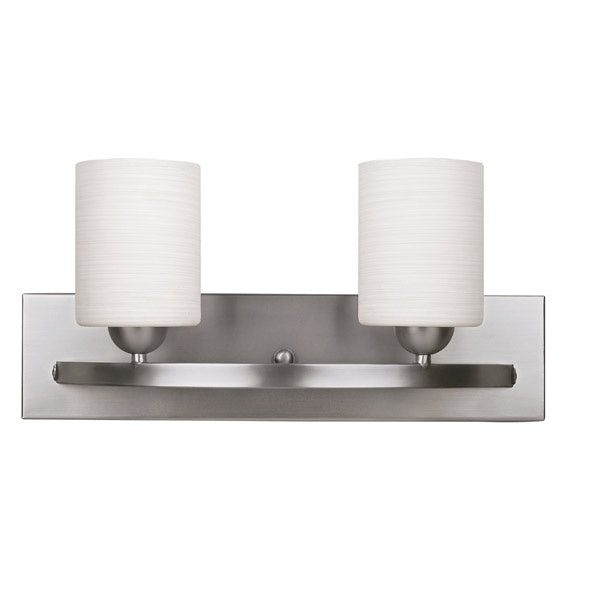 Hampton Two Light Vanity in Brushed Pewter - available from The Lighting Shoppe, trusted by Canadian homeowners