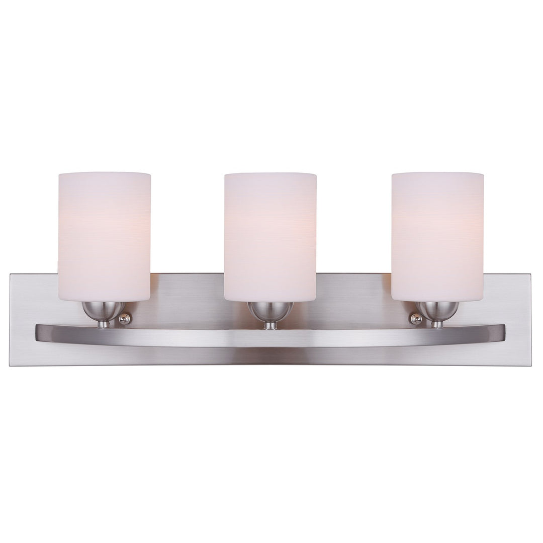 Hampton Three Light Vanity in Brushed Pewter - available from The Lighting Shoppe, trusted by Canadian homeowners