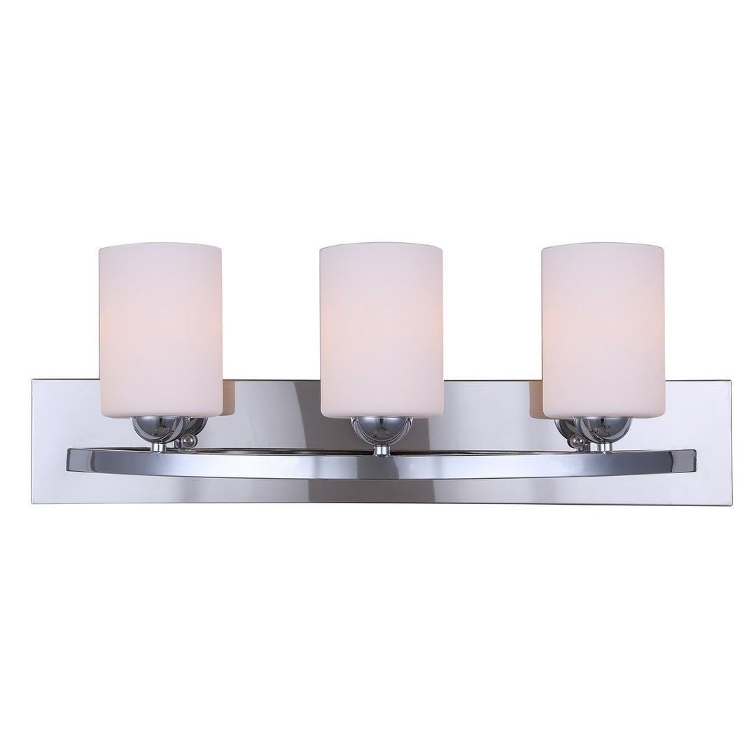 Hampton Three Light Vanity in Chrome - available from The Lighting Shoppe, trusted by Canadian homeowners