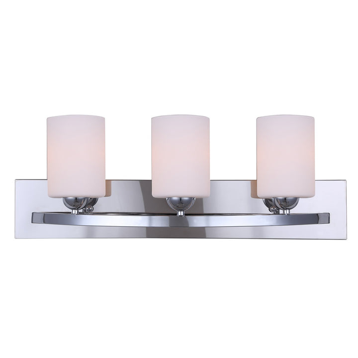 Hampton Three Light Vanity in Chrome - available from The Lighting Shoppe, trusted by Canadian homeowners