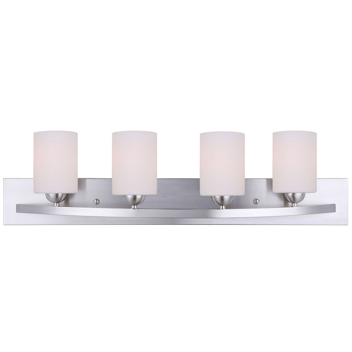 Hampton Four Light Vanity in Brushed Pewter - available from The Lighting Shoppe, trusted by Canadian homeowners