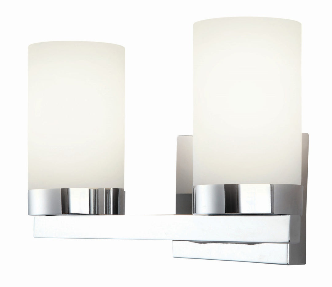 Milo Two Light Vanity in Chrome - available from The Lighting Shoppe, trusted by Canadian homeowners