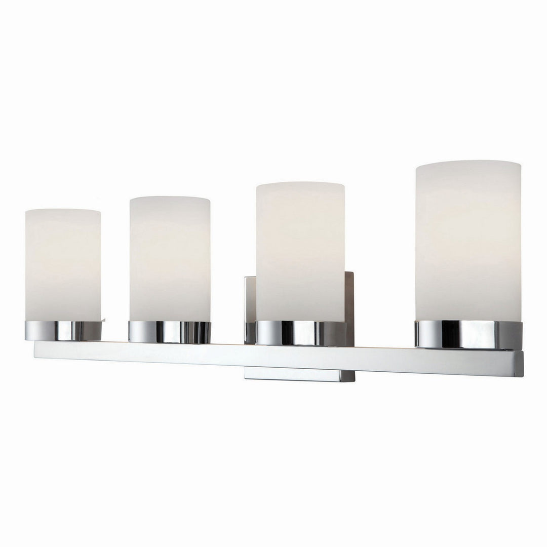 Milo Four Light Vanity in Chrome - available from The Lighting Shoppe, trusted by Canadian homeowners