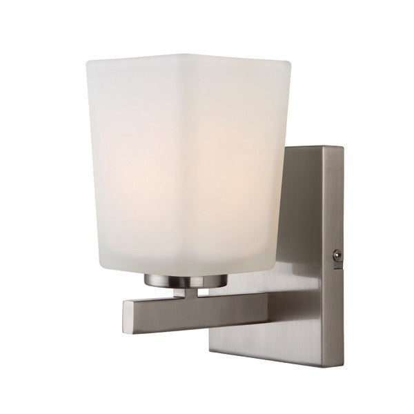 Hartley One Light Vanity in Brushed Nickel - available from The Lighting Shoppe, trusted by Canadian homeowners