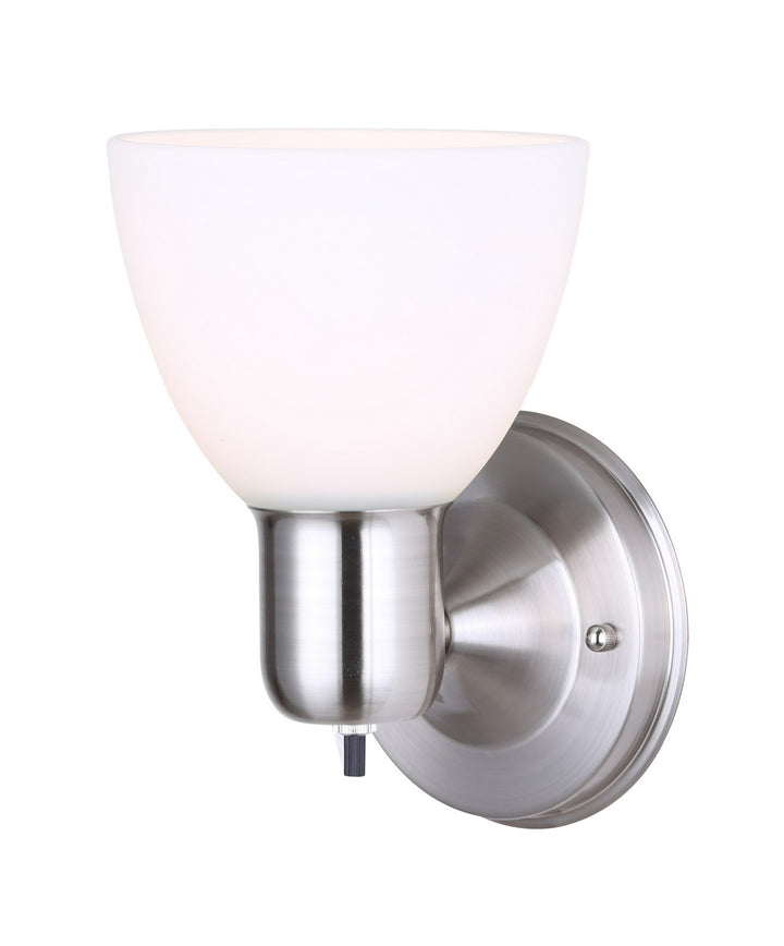 Wall One Light Wall Sconce in Brushed Nickel - available from The Lighting Shoppe, trusted by Canadian homeowners