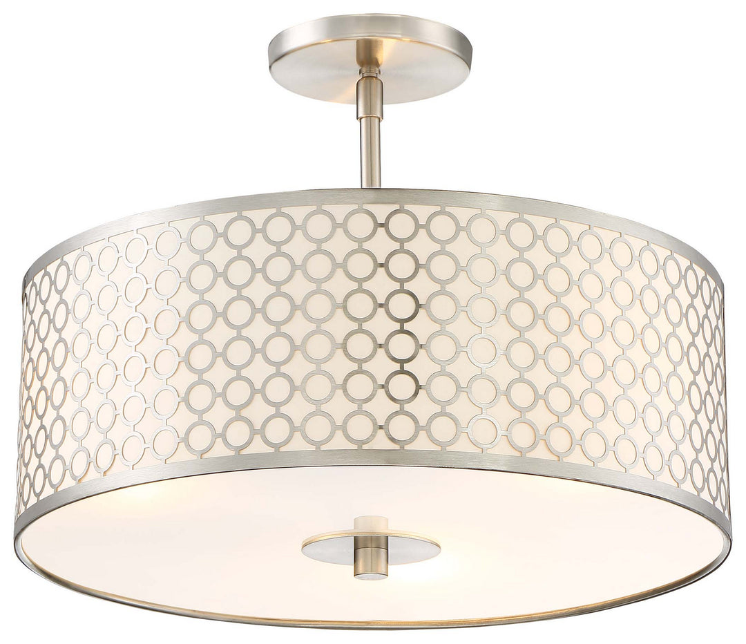 Dots Three Light Semi Flush Mount in Brushed Nickel - available from The Lighting Shoppe, trusted by Canadian homeowners