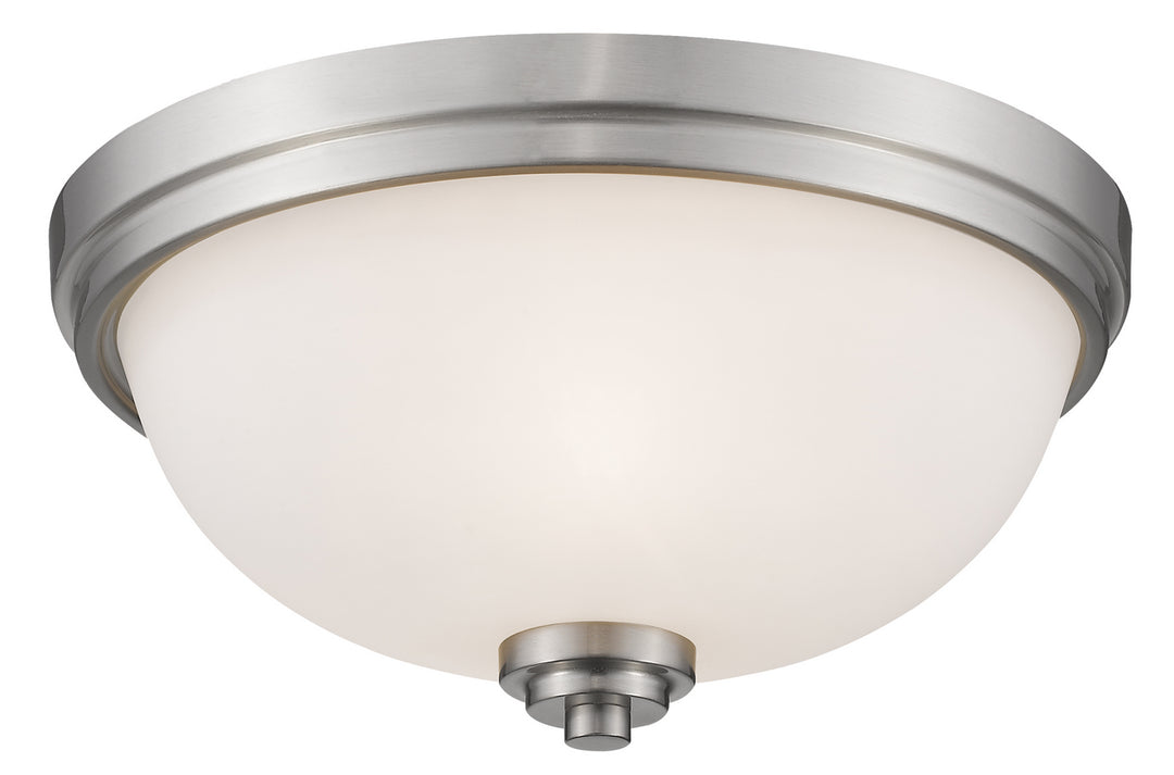 Ashton Three Light Flush Mount in Brushed Nickel - available from The Lighting Shoppe, trusted by Canadian homeowners