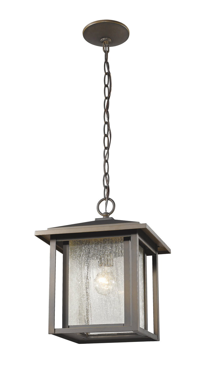 Aspen One Light Outdoor Chain Mount Ceiling Fixture in Oil Rubbed Bronze - available from The Lighting Shoppe, trusted by Canadian homeowners
